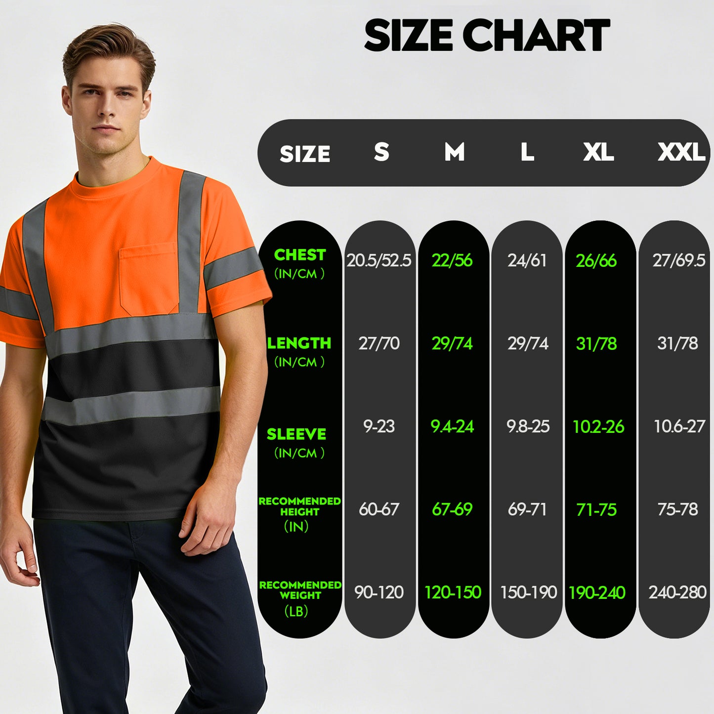 Shmimy Custom Logo High Visibility Shirts Class 3 Short Sleeve Reflective Shirts ANSI with Pocket Safety Shirts
