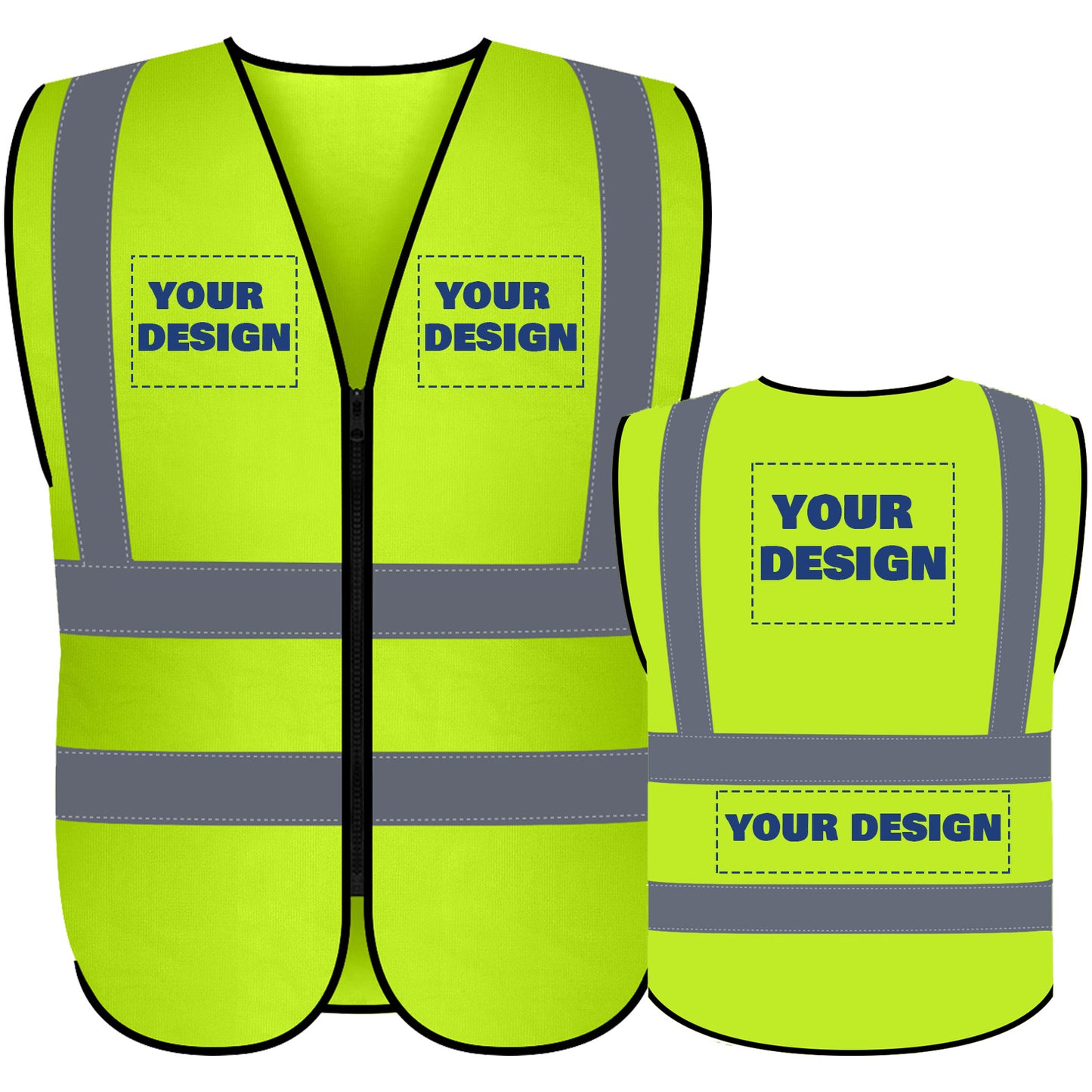 Shmimy Custom Logo Class 2 Reflective Safety Vest, ANSI/ISEA Standards Compliant