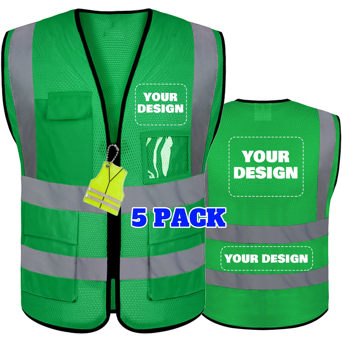 Custom Logo Reflective Mesh Safety Vest | High Visibility | Work & Outdoor Safety Gear