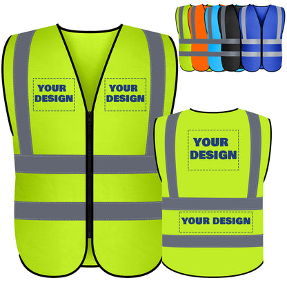 Shmimy Custom Logo Class 2 Reflective Safety Vest, ANSI/ISEA Standards Compliant
