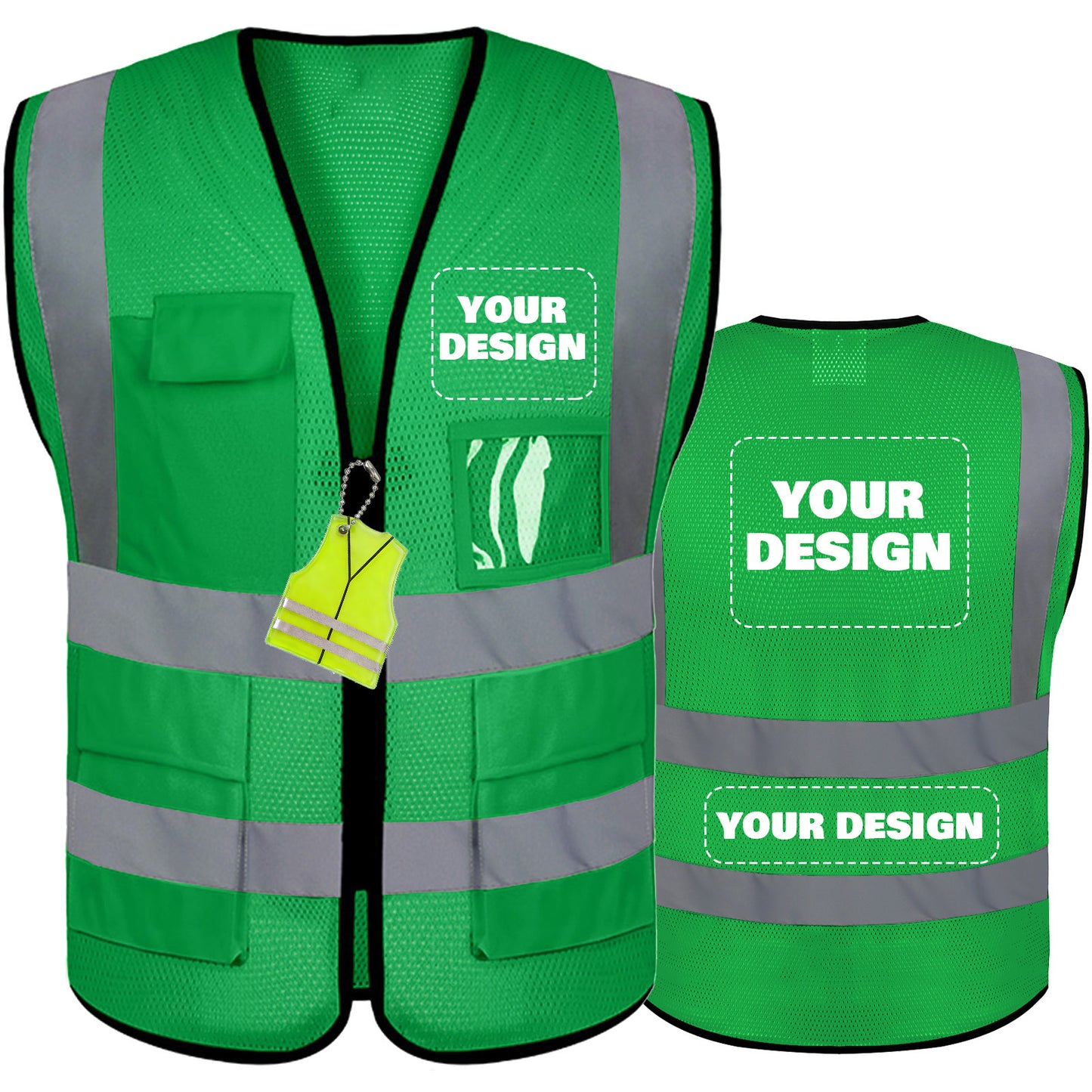 Custom Logo Reflective Mesh Safety Vest | High Visibility | Work & Outdoor Safety Gear
