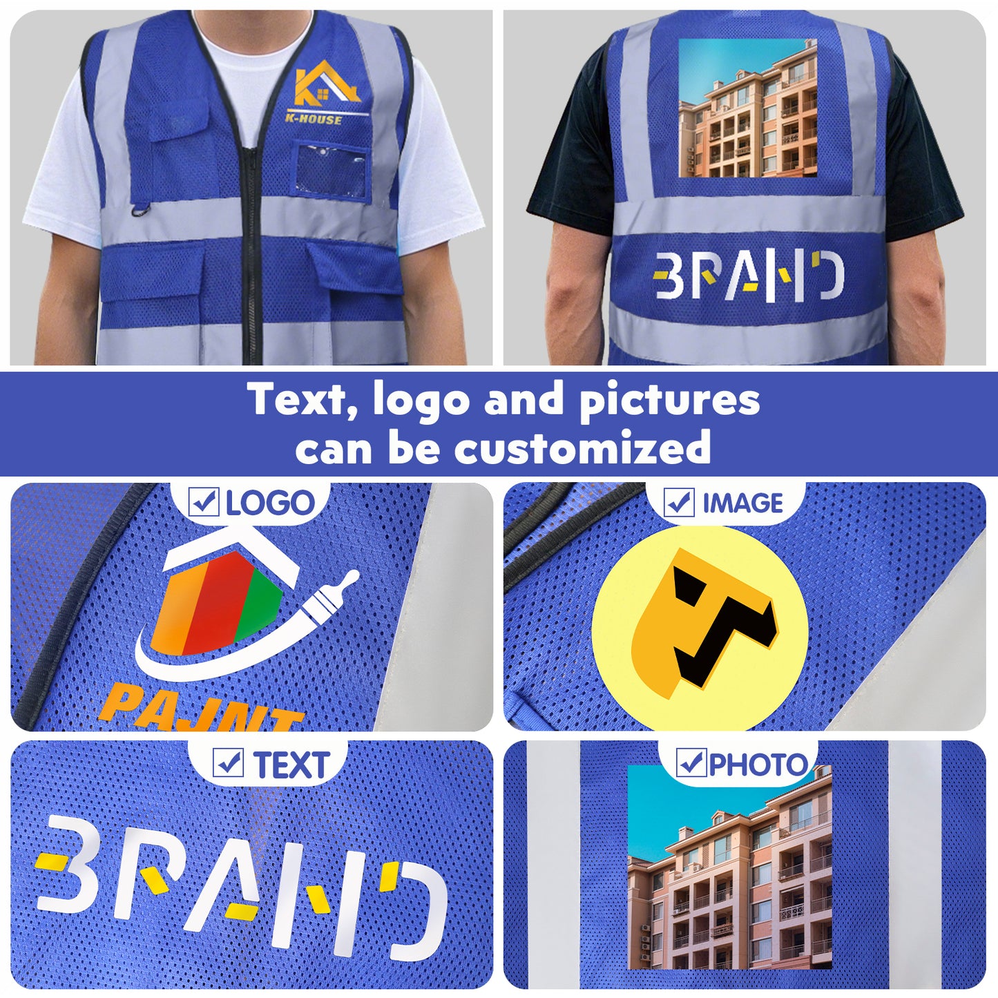 Custom Logo Reflective Mesh Safety Vest | High Visibility | Work & Outdoor Safety Gear