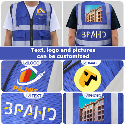 Custom Logo Reflective Mesh Safety Vest | High Visibility | Work & Outdoor Safety Gear