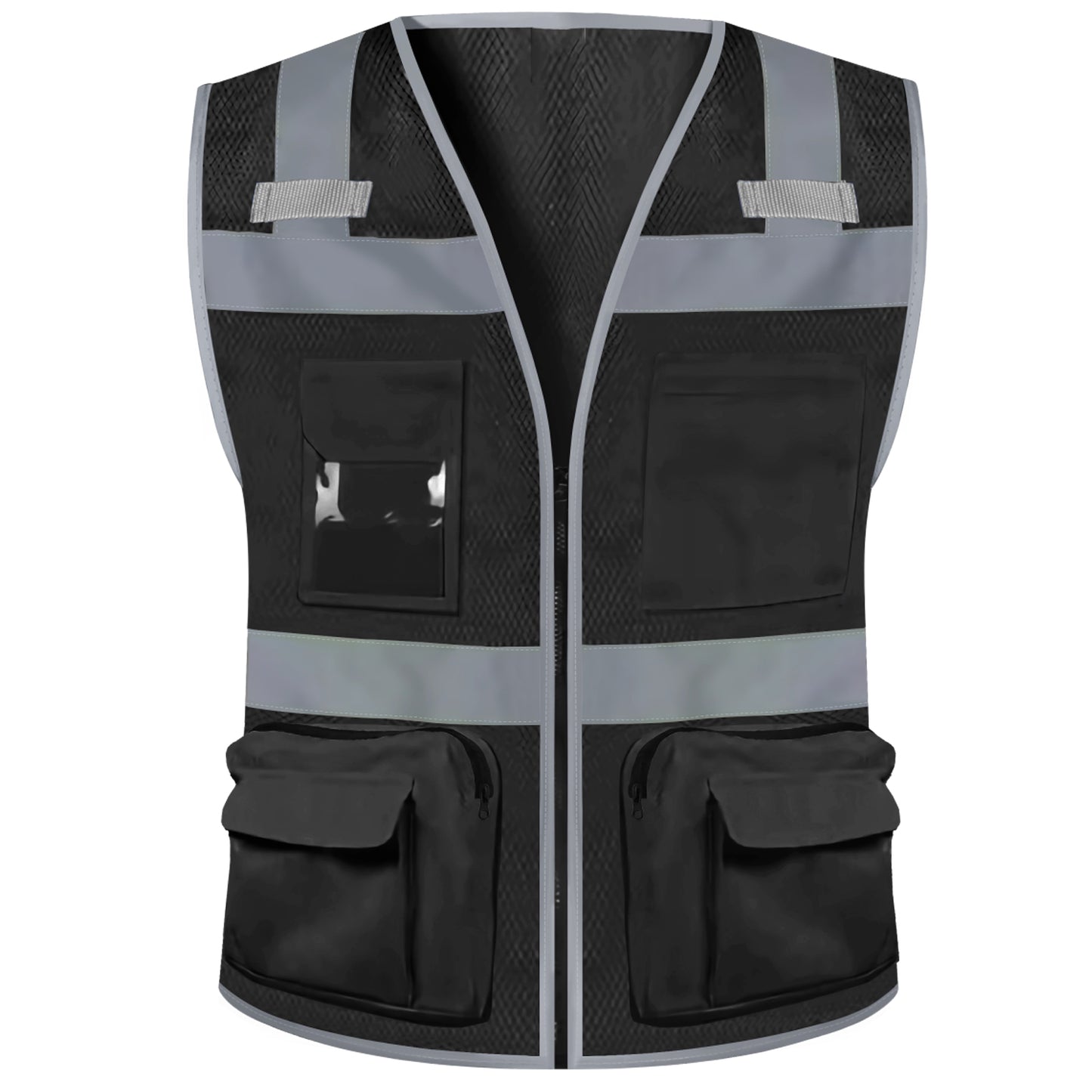 Shmimy Custom Logo Safety Vest 8-Pockets Class2 High Visibility Reflective Vest for Men - Personalized Logo Team Vest