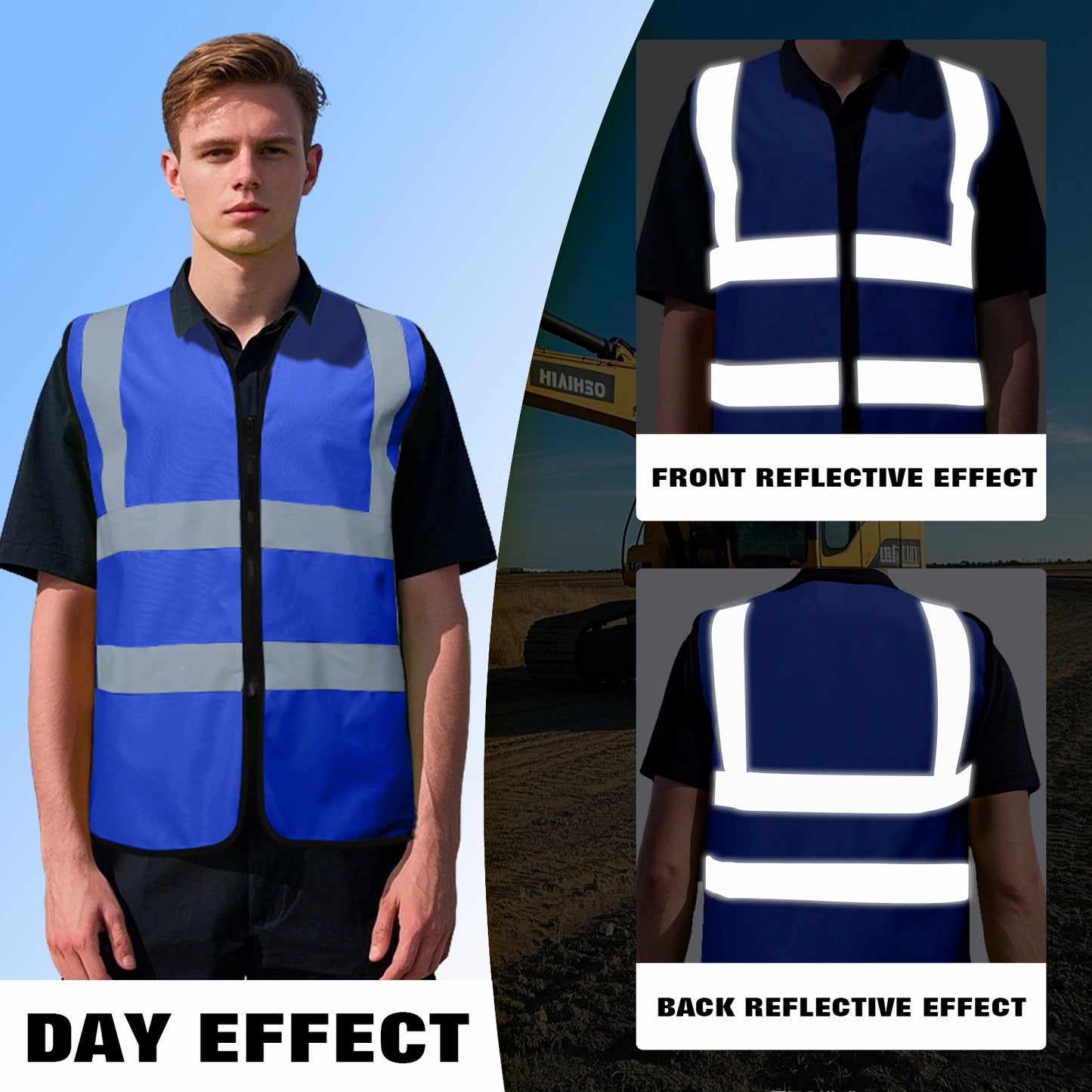 Shmimy Custom Logo Class 2 Reflective Safety Vest, ANSI/ISEA Standards Compliant