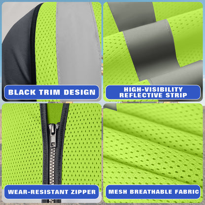 Shmimy Custom Safety Vest Customized Logo Class 2 High Visibility Reflective Vest, Construction workwear