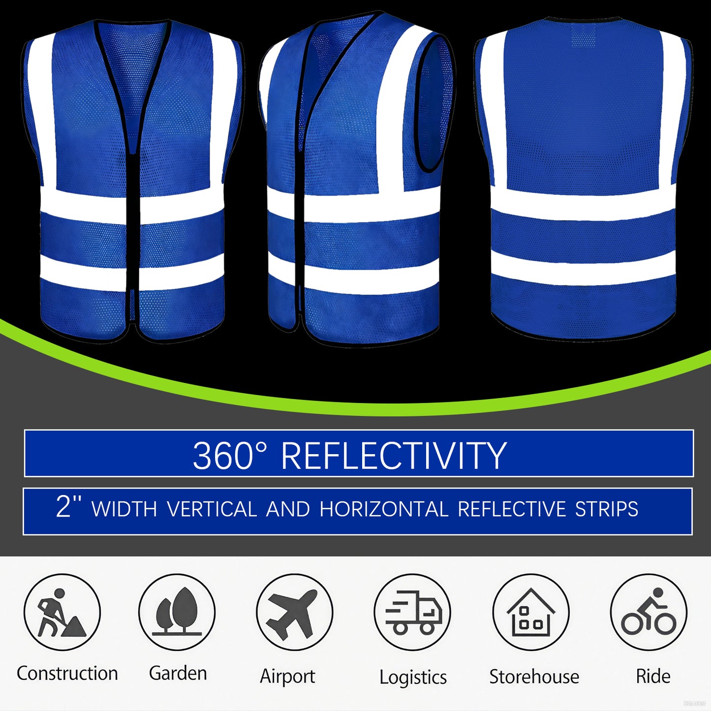 Shmimy Custom Safety Vest Customized Logo Class 2 High Visibility Reflective Vest, Construction workwear