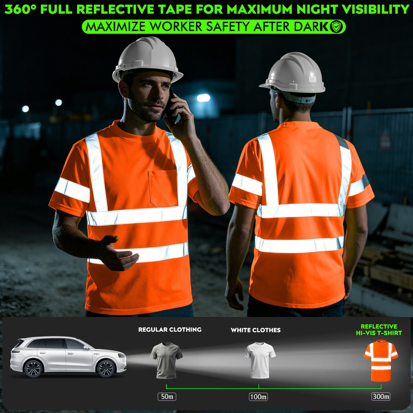 Shmimy Custom Logo High Visibility Shirts Class 3 Reflective Shirts ANSI with Pocket