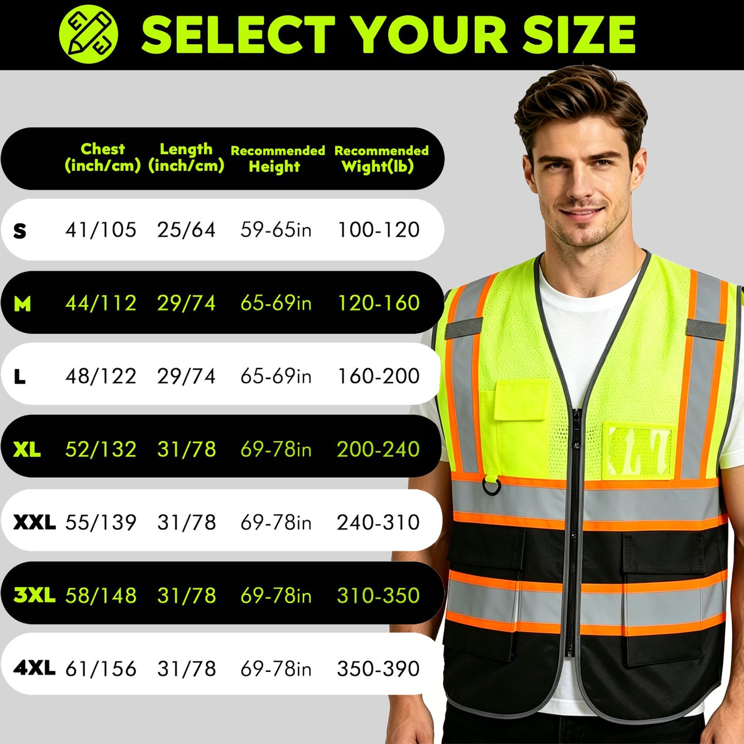 Custom High Visibility Reflective Safety Vest with Pockets | Personalized Logo for Construction, Men & Women