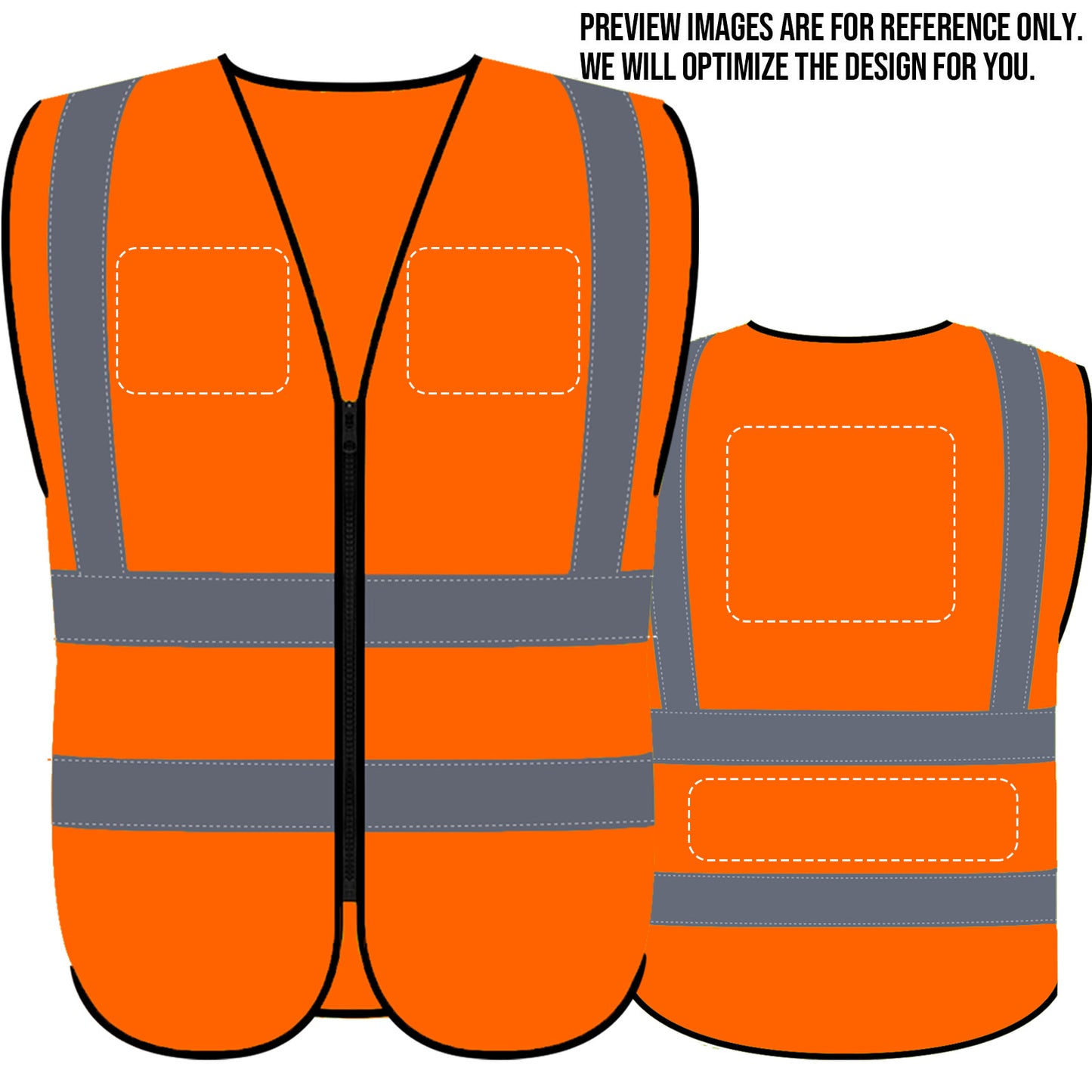 Shmimy Custom Logo Class 2 Reflective Safety Vest, ANSI/ISEA Standards Compliant