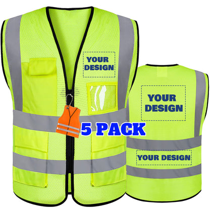 Custom Logo Reflective Mesh Safety Vest | High Visibility | Work & Outdoor Safety Gear