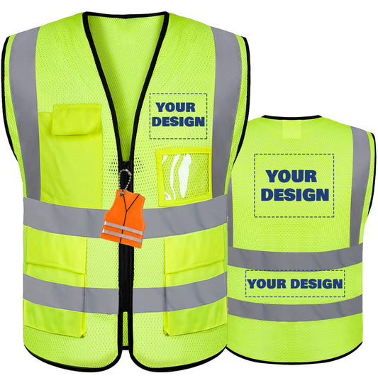 Custom Logo Reflective Mesh Safety Vest | High Visibility | Work & Outdoor Safety Gear