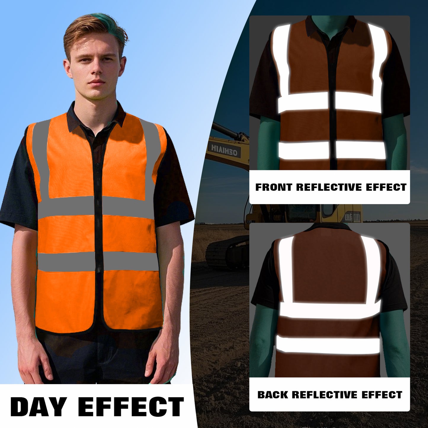 Shmimy Custom Logo Class 2 Reflective Safety Vest, ANSI/ISEA Standards Compliant