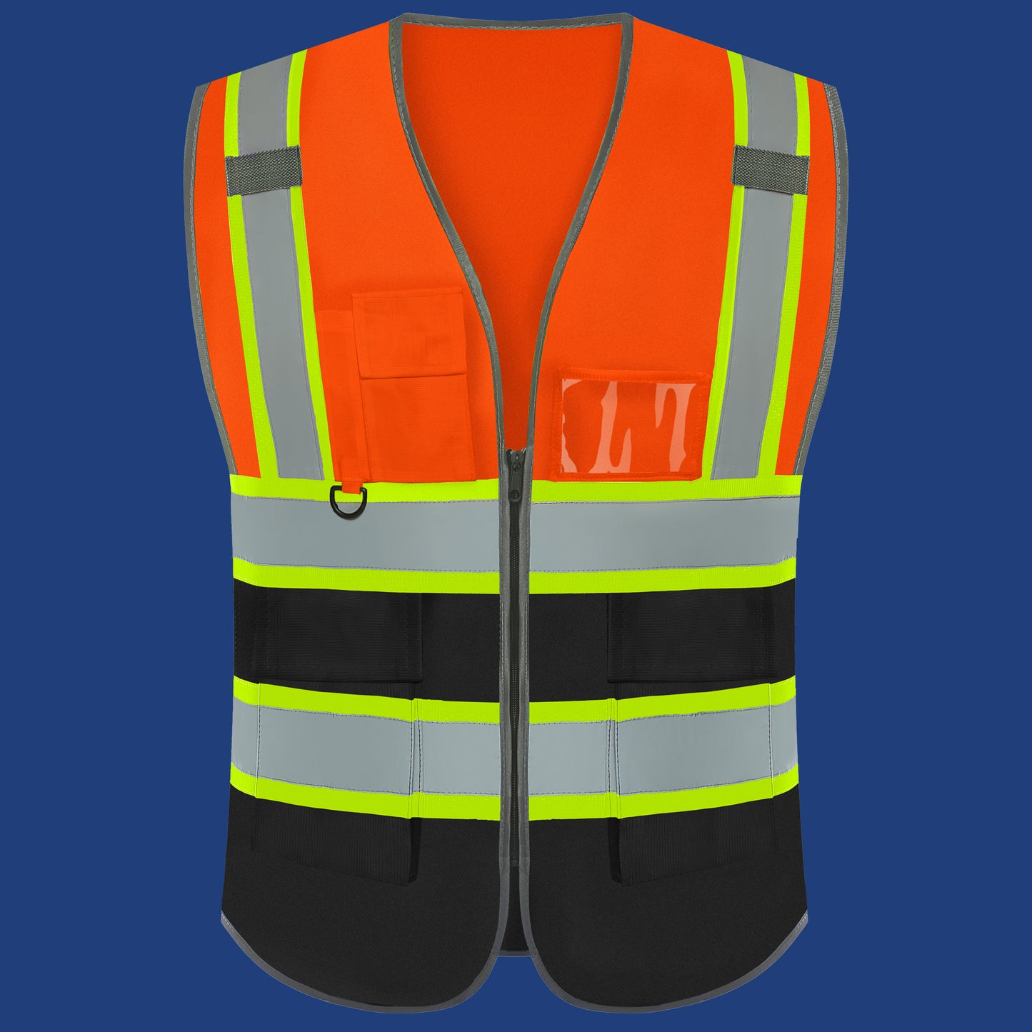 Shmimy Custom Logo Reflective Work Vest with Pockets| Class 2 High Visibility Safety Vest