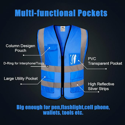Custom Logo Reflective Mesh Safety Vest | High Visibility | Work & Outdoor Safety Gear