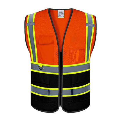 Custom High Visibility Reflective Safety Vest with Pockets | Personalized Logo for Construction, Men & Women