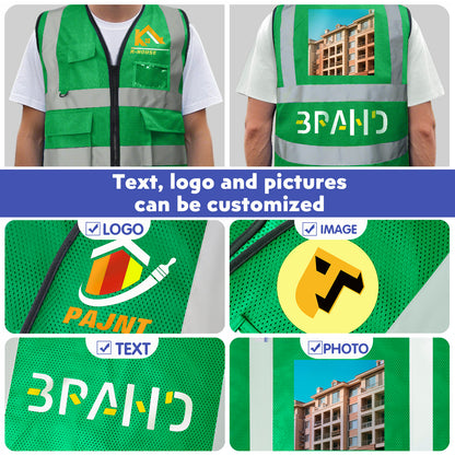 Custom Logo Reflective Mesh Safety Vest | High Visibility | Work & Outdoor Safety Gear