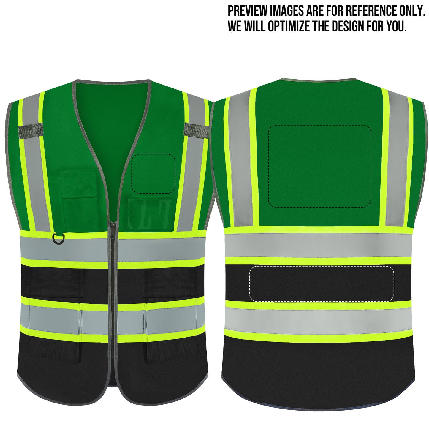 Shmimy Custom Logo Reflective Work Vest with Pockets| Class 2 High Visibility Safety Vest