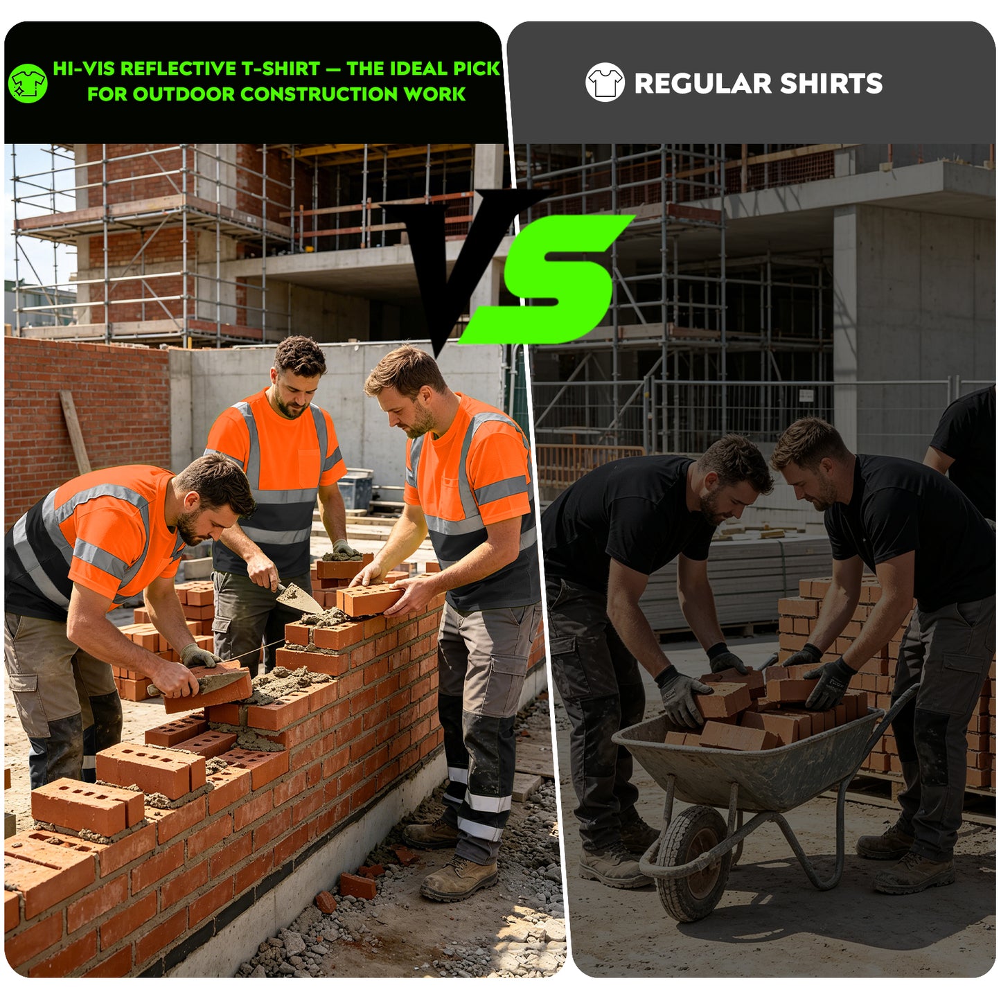 Shmimy Custom Logo High Visibility Shirts Class 3 Short Sleeve Reflective Shirts ANSI with Pocket Safety Shirts