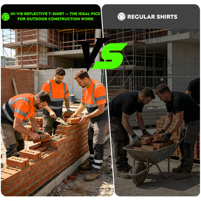 Shmimy Custom Logo High Visibility Shirts Class 3 Short Sleeve Reflective Shirts ANSI with Pocket Safety Shirts
