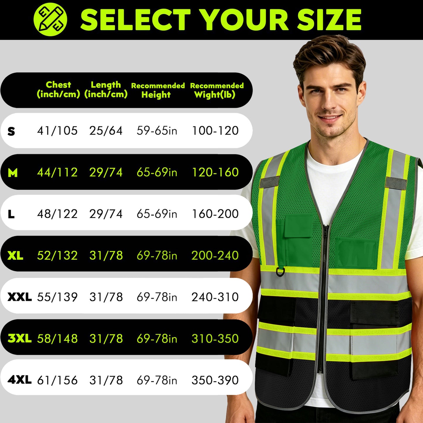 Custom High Visibility Reflective Safety Vest with Pockets | Personalized Logo for Construction, Men & Women