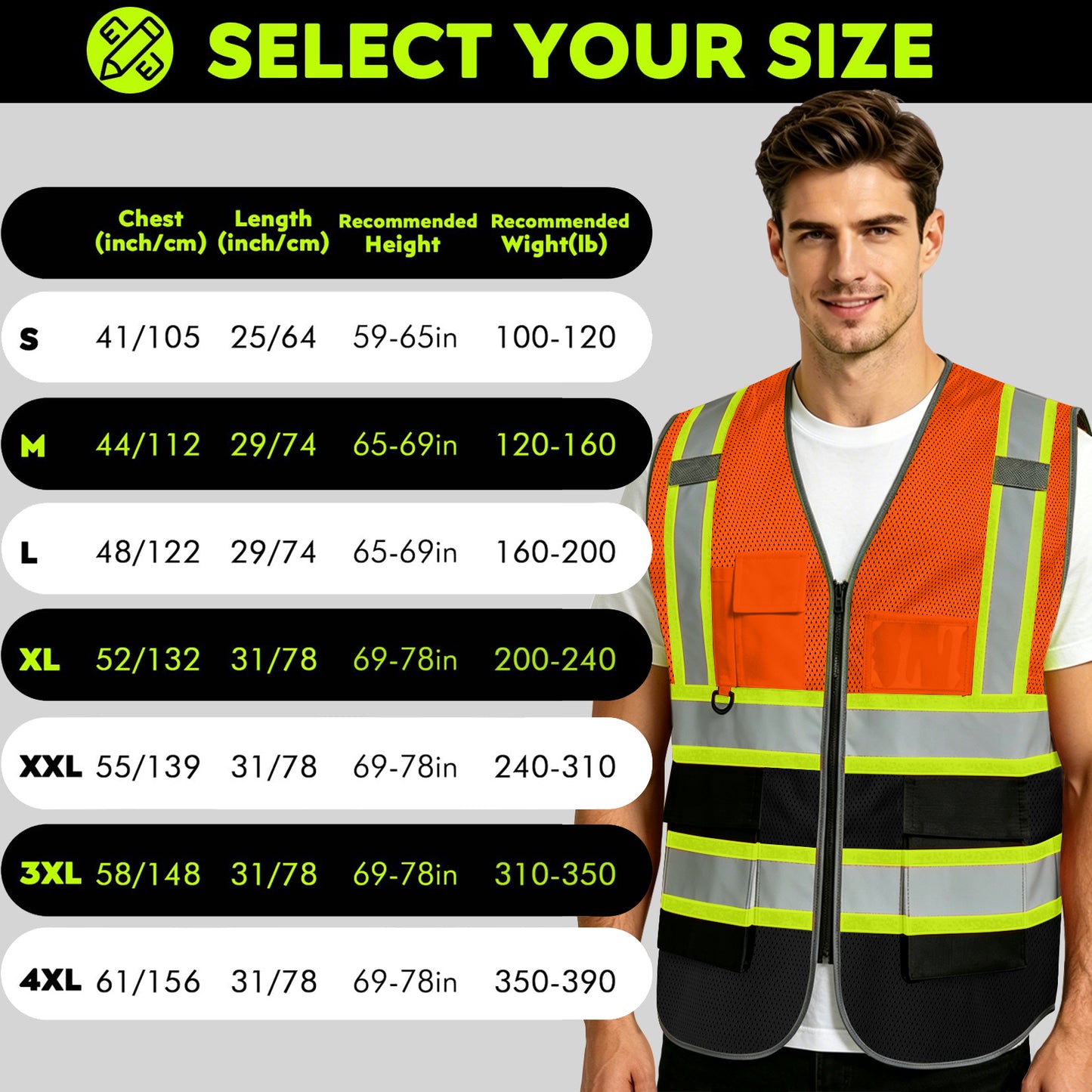 Custom High Visibility Reflective Safety Vest with Pockets | Personalized Logo for Construction, Men & Women