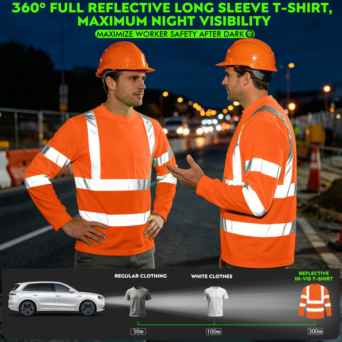 Shmimy Custom Logo High Visibility Shirts Class 3 Reflective Shirts ANSI with Pocket Safety Shirts