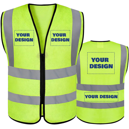 Shmimy Custom Safety Vest Customized Logo Class 2 High Visibility Reflective Vest, Construction workwear