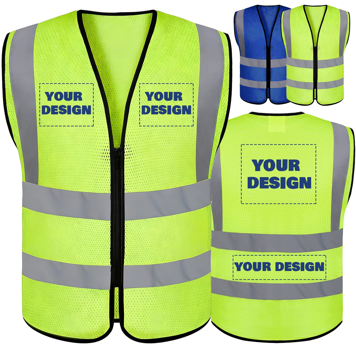 Shmimy Custom Safety Vest Customized Logo Class 2 High Visibility Reflective Vest, Construction workwear