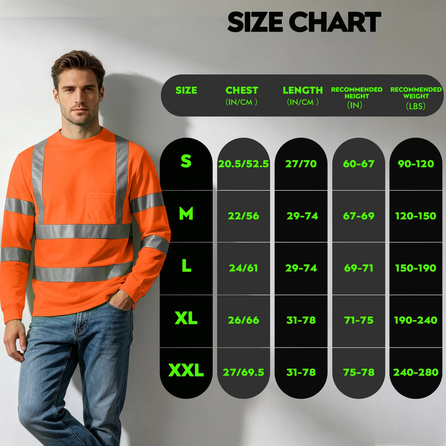 Shmimy Custom Logo High Visibility Shirts Class 3 Reflective Shirts ANSI with Pocket Safety Shirts