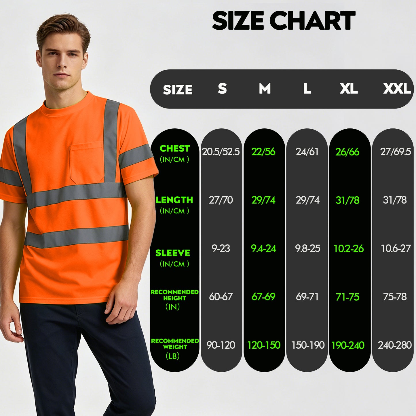 Shmimy Custom Logo High Visibility Shirts Class 3 Reflective Shirts ANSI with Pocket