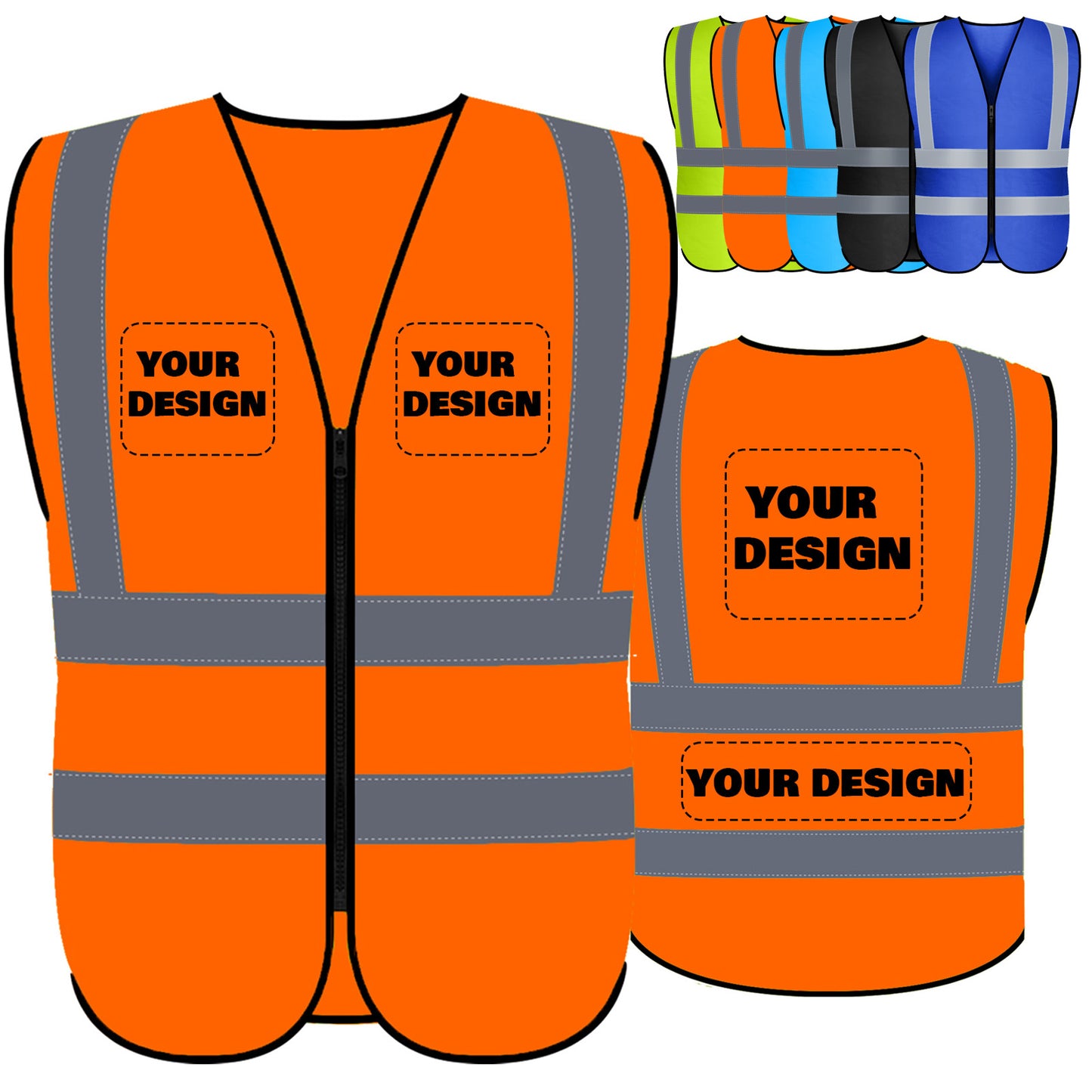 Shmimy Custom Logo Class 2 Reflective Safety Vest, ANSI/ISEA Standards Compliant