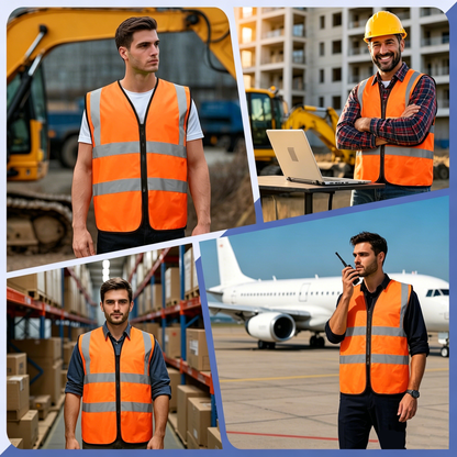 Shmimy Custom Logo Class 2 Reflective Safety Vest, ANSI/ISEA Standards Compliant