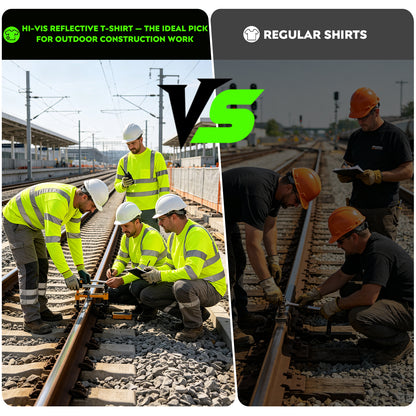 Shmimy Custom Logo High Visibility Shirts Class 3 Reflective Shirts ANSI with Pocket Safety Shirts