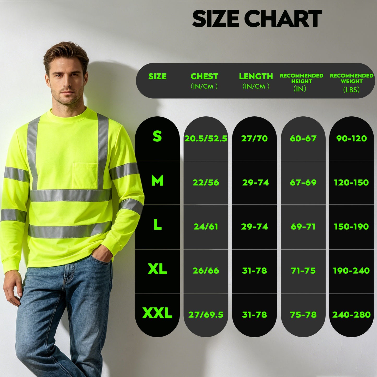 Shmimy Custom Logo High Visibility Shirts Class 3 Reflective Shirts ANSI with Pocket Safety Shirts