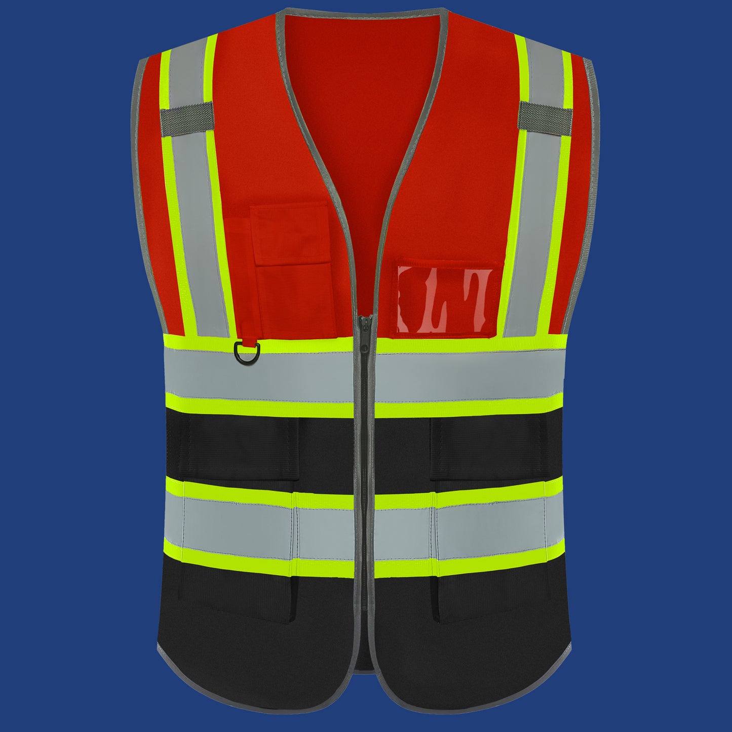 Shmimy Custom Logo Reflective Work Vest with Pockets| Class 2 High Visibility Safety Vest