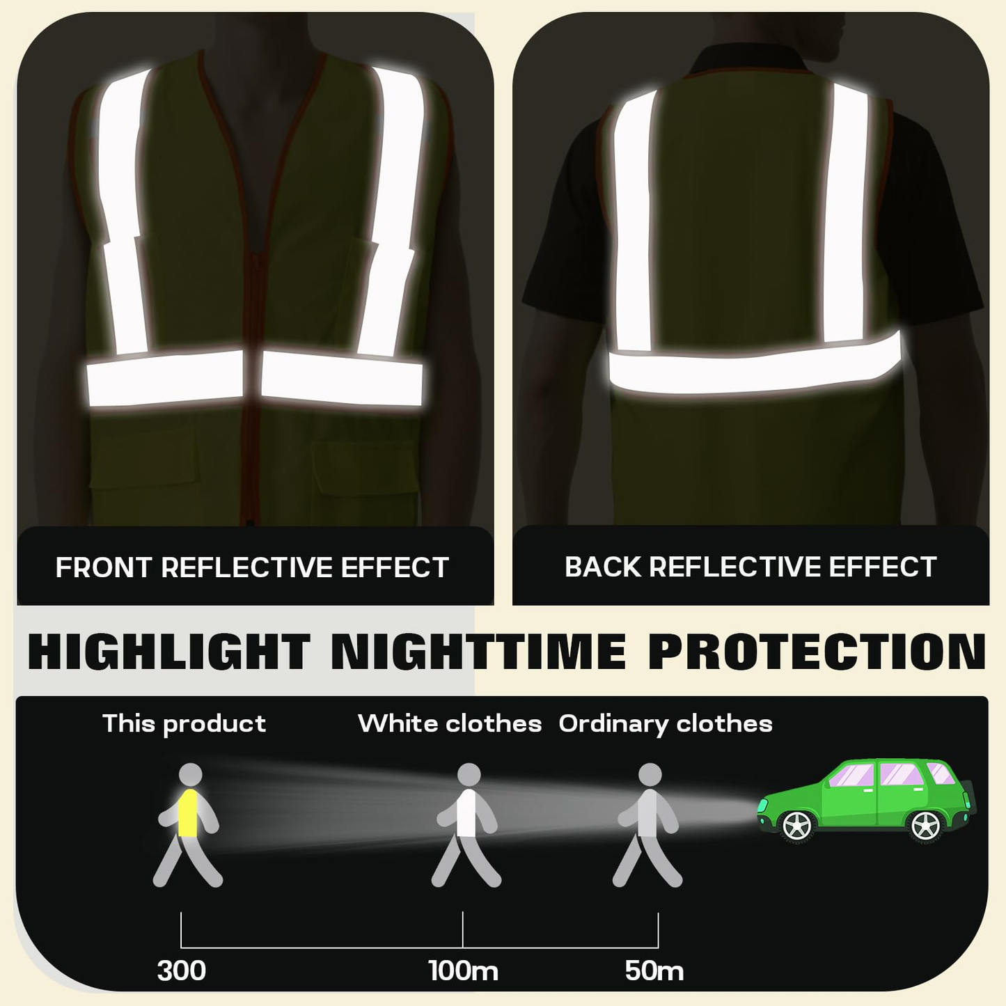 Shmimy Custom High Visibility Safety Vest, Class 2 Reflective Work Vest With Pockets, Custom Logo Construction Workwear