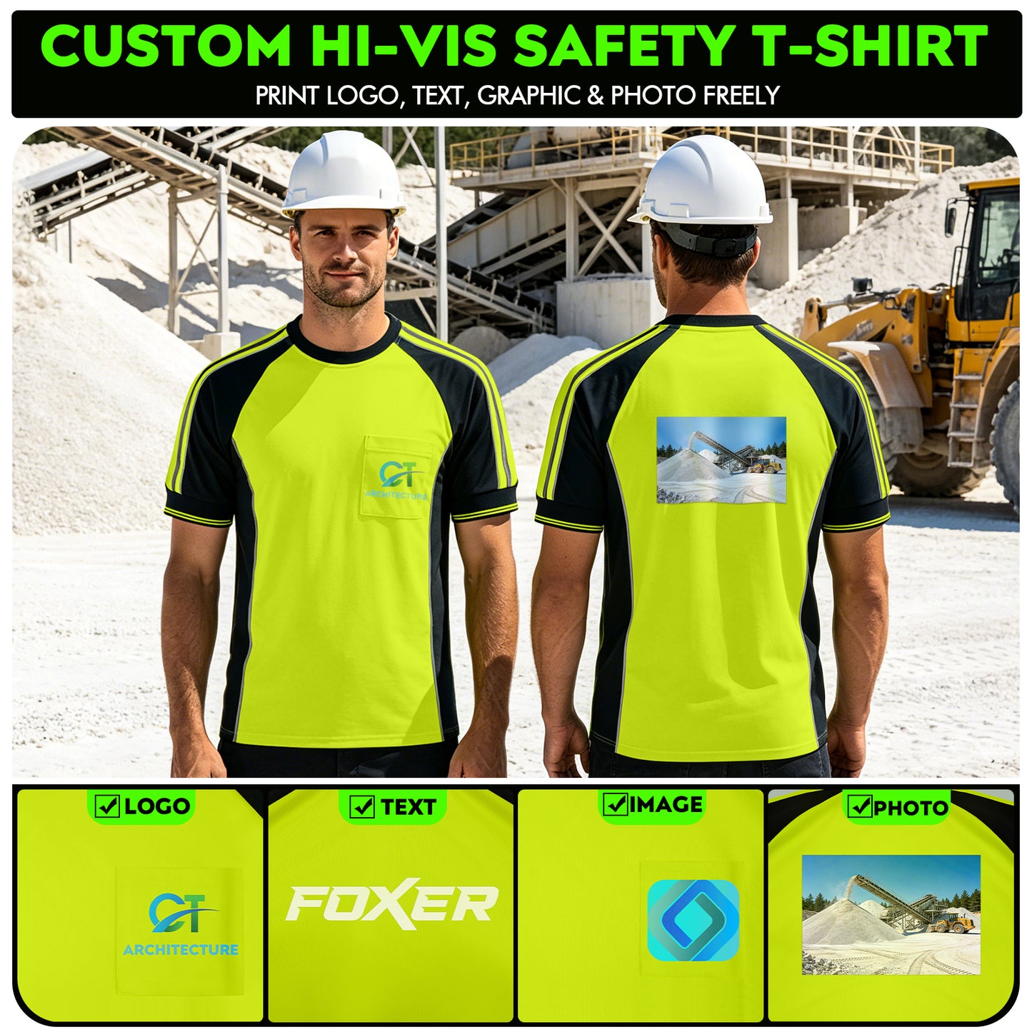Custom Logo High Visibility Safety Work Shirts | Hi Vis Reflective Shirts