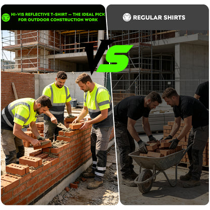 Shmimy Custom Logo High Visibility Shirts Class 3 Short Sleeve Reflective Shirts ANSI with Pocket Safety Shirts