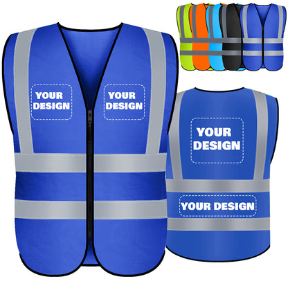 Shmimy Custom Logo Class 2 Reflective Safety Vest, ANSI/ISEA Standards Compliant