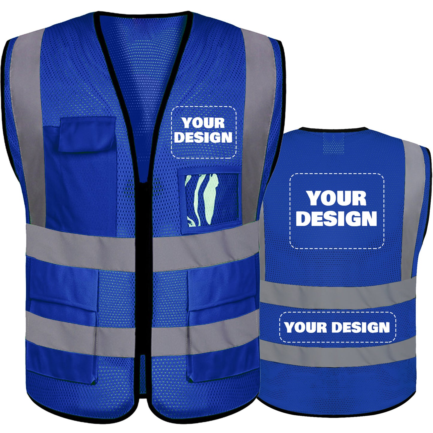 Custom Logo Reflective Mesh Safety Vest | High Visibility | Work & Outdoor Safety Gear