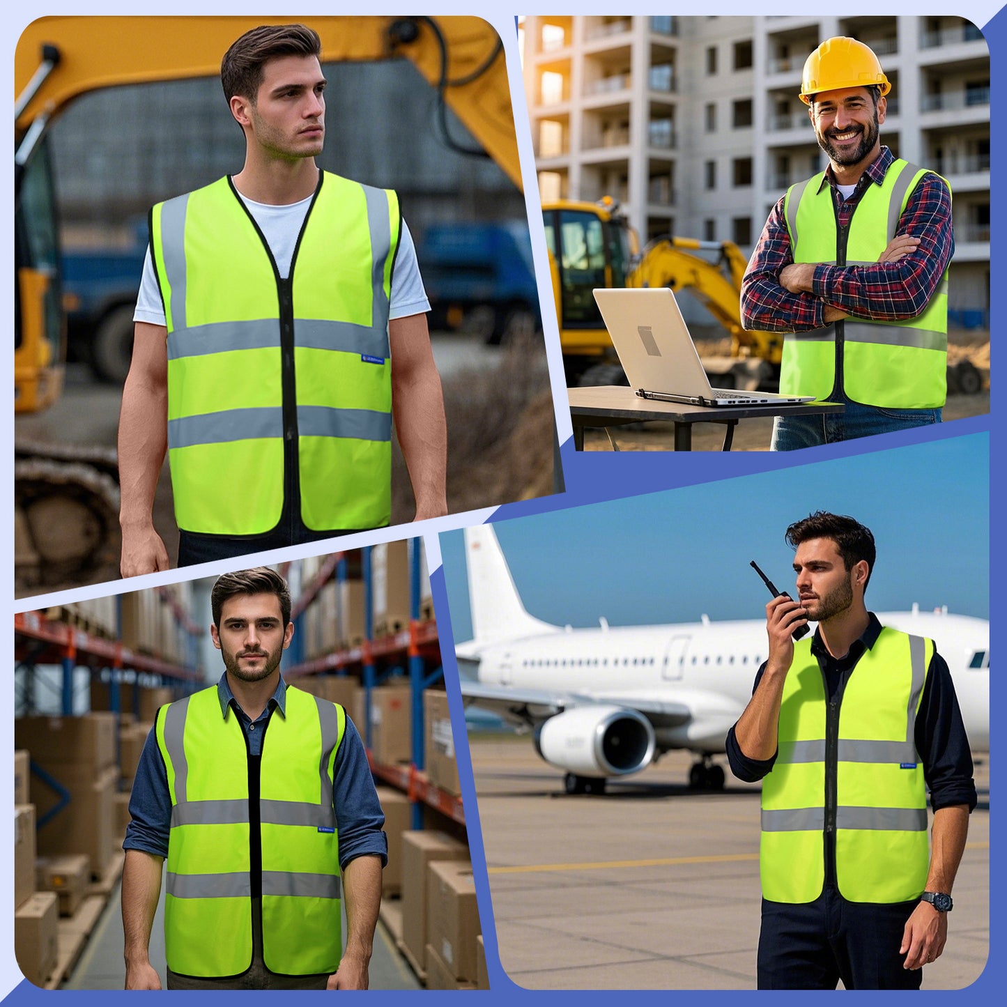 Shmimy Custom Logo Class 2 Reflective Safety Vest, ANSI/ISEA Standards Compliant