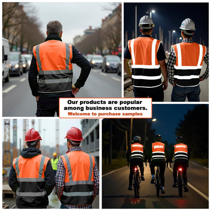 Shmimy Custom Safety Vest Class 2 High Visibility Reflective Vest 6 Pocket