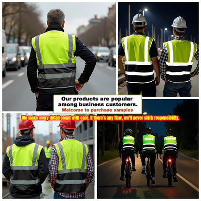 Shmimy Custom Safety Vest Class 2 High Visibility Reflective Vest 6 Pocket