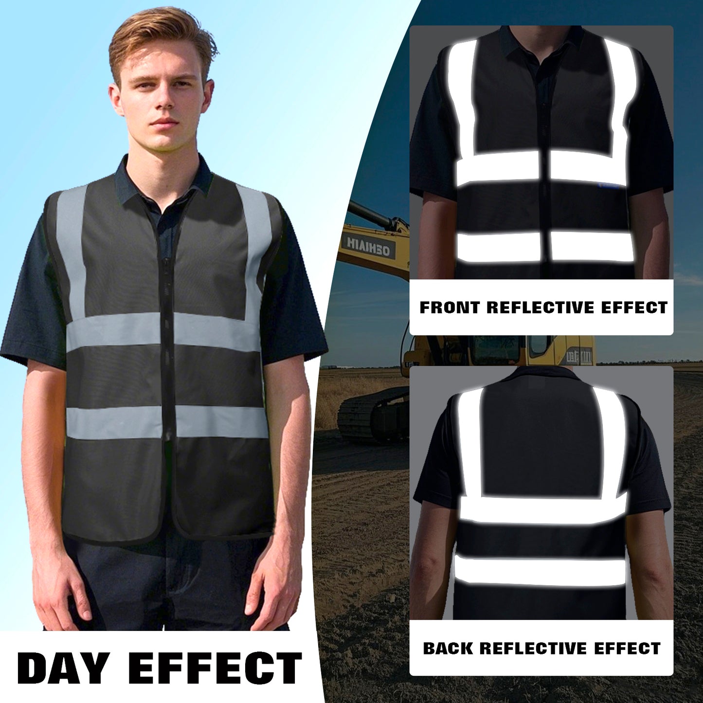 Shmimy Custom Logo Class 2 Reflective Safety Vest, ANSI/ISEA Standards Compliant