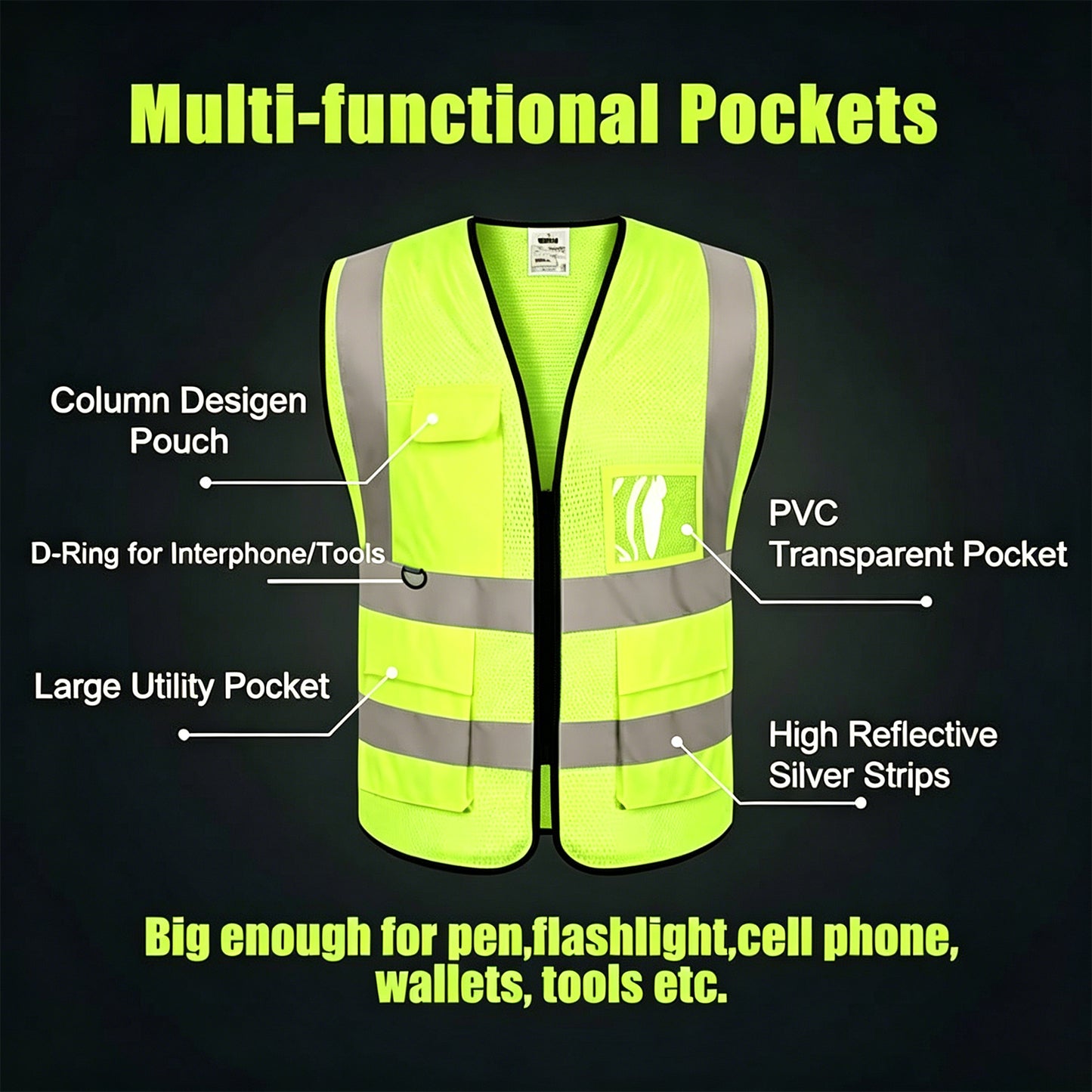 Custom Logo Reflective Mesh Safety Vest | High Visibility | Work & Outdoor Safety Gear