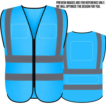 Shmimy Custom Logo Class 2 Reflective Safety Vest, ANSI/ISEA Standards Compliant