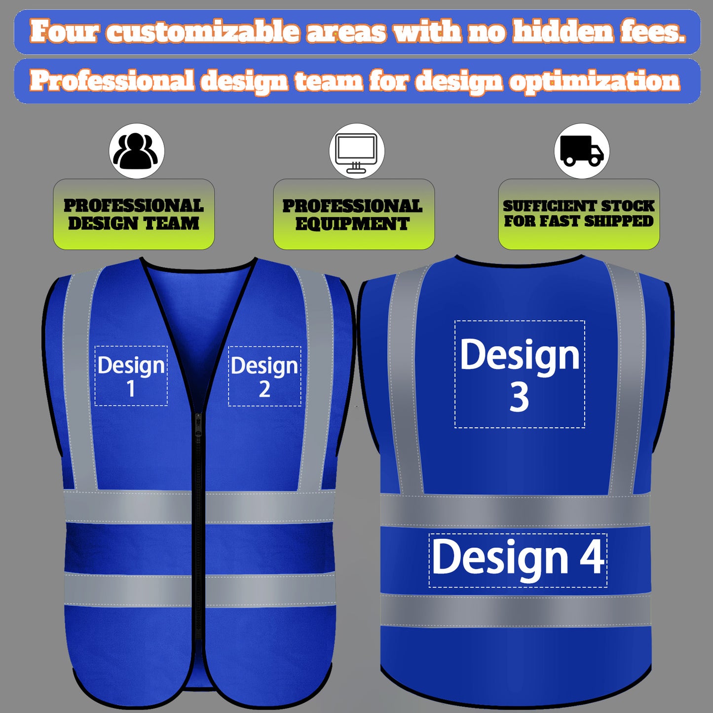 Shmimy Custom Logo Class 2 Reflective Safety Vest, ANSI/ISEA Standards Compliant