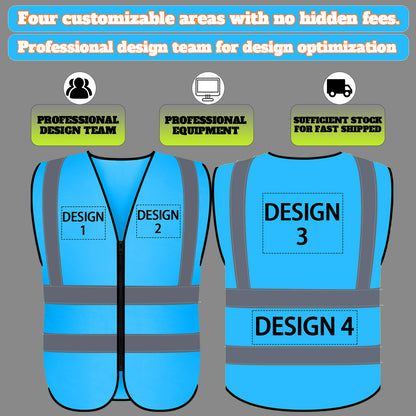 Shmimy Custom Logo Class 2 Reflective Safety Vest, ANSI/ISEA Standards Compliant