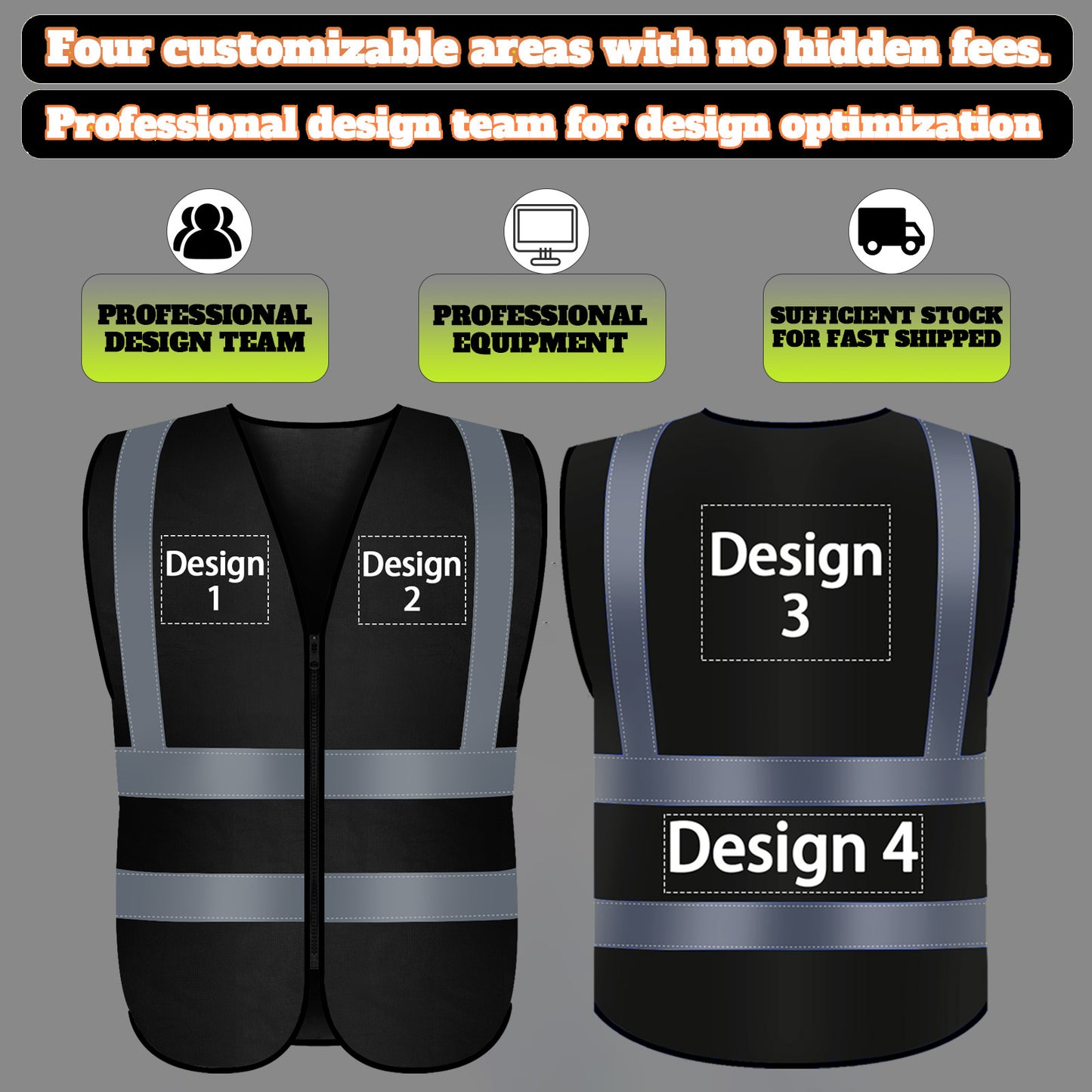 Shmimy Custom Logo Class 2 Reflective Safety Vest, ANSI/ISEA Standards Compliant